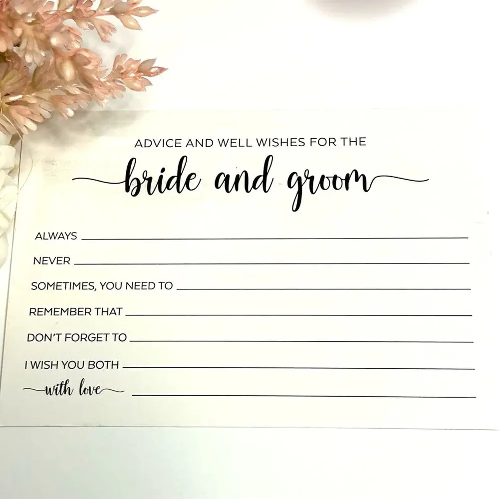 40 Elegant White Wedding Advice Cards Bridal Shower Guest Book Alternative